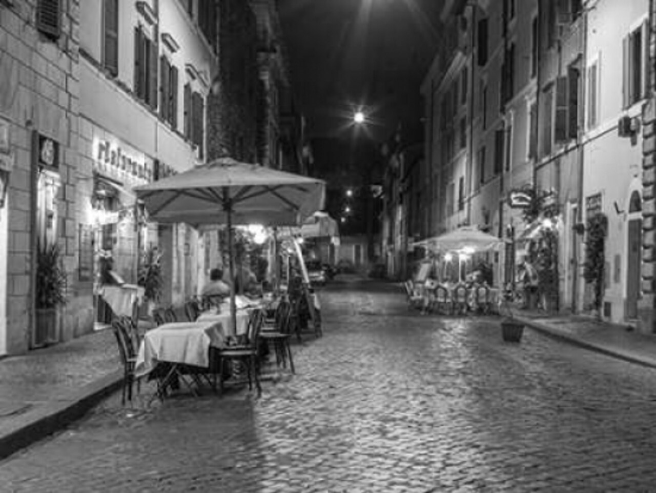 Sidewalk cafe on narrow streets of Rome, Italy Poster Print by Assaf Frank - Item # VARPDXAF20141109139C01